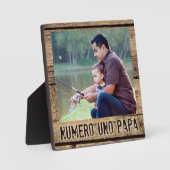 NUMERO UNO PAPA木材素朴父パパ写真 フォトプラーク (正面)