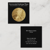 Numismaticコイン・ディーラーのデザイン スクエア名刺 (正面/裏面)