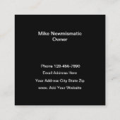 Numismaticコイン・ディーラーのデザイン スクエア名刺 (裏面)