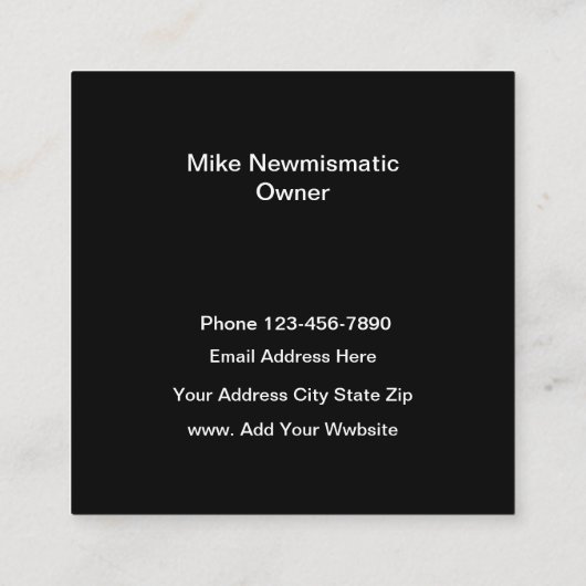 Numismaticコイン・ディーラーのデザイン スクエア名刺 (裏面)