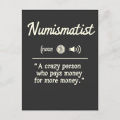 Numismatistおもしろい定義の暗号投資 ポストカード (正面)