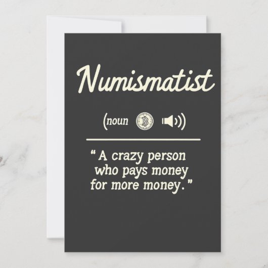 Numismatistおもしろい定義の暗号投資 招待状 (正面)
