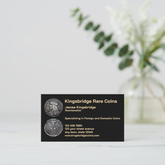 Numismatist Coin Shop  名刺 (スタンド正面)