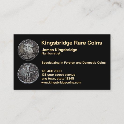 Numismatist Coin Shop  名刺 (正面)