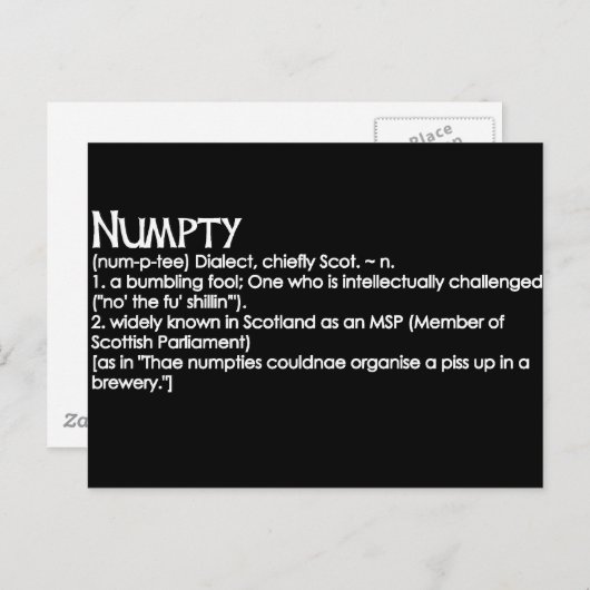 Numpty ポストカード (正面/裏面)