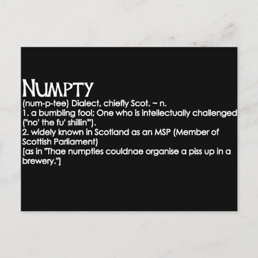 Numpty ポストカード (正面)
