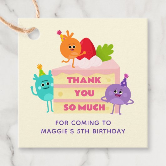 NUMSブンブンいう音お誕生日ケーキありがとう フェイバータグ (正面)