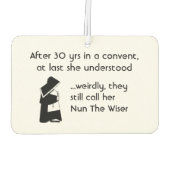 Nunおもしろい – クリーンなジョーク、カトリックのユーモア カーエアーフレッシュナー (裏面)