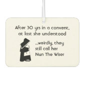 Nunおもしろい – クリーンなジョーク、カトリックのユーモア カーエアーフレッシュナー (正面)