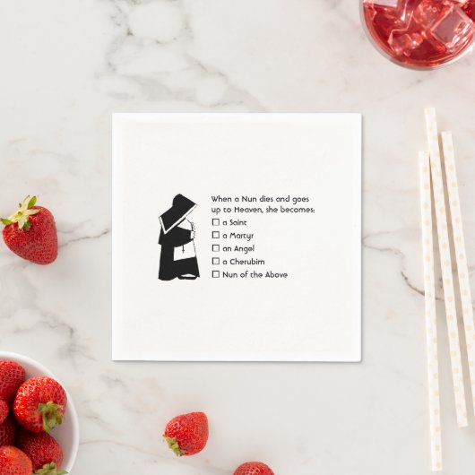 Nunおもしろい – クリーンなユーモア、ヌン天国ジョーク スタンダードカクテルナプキン (インサイチュ)