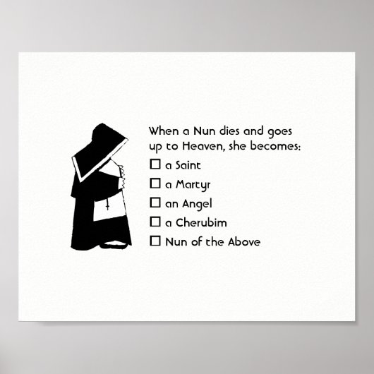 Nunおもしろい – クリーンなユーモア、ヌン天国ジョーク ポスター (正面)