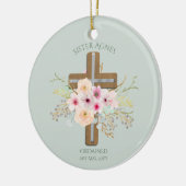 NUN – 調整または記念日 – フローラクロス セラミックオーナメント (左)