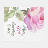 Nun 60th Anniversary Catholic Jubilee Pink Rose フリースブランケット (正面(横))