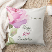 Nun 60th Anniversary Jubilee Custom Name Pink Rose クッション (ブランケット)