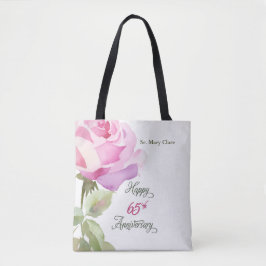 Nun 65th Anniversary Custom Name Pink Rose トートバッグ