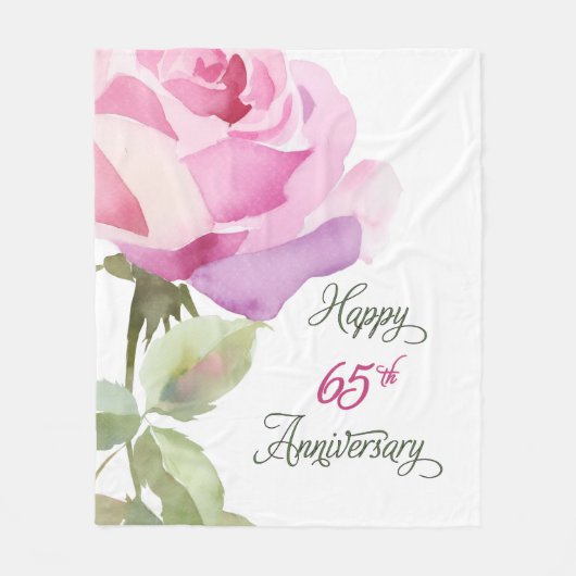 Nun 65th Anniversary Pink Rose フリースブランケット (正面)