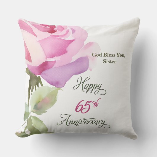 Nun 65th Anniversary Sister Catholic Jubilee Rose クッション (正面)