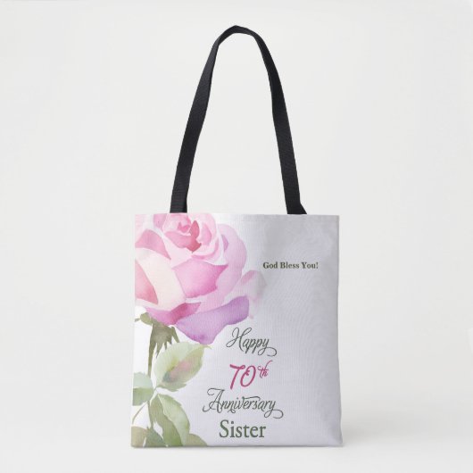 Nun 70th Anniversary Sister Jubilee Pink Rose トートバッグ (正面)