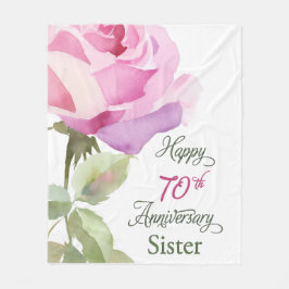 Nun 70th Anniversary Sister Jubilee Pink Rose フリースブランケット