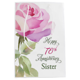 Nun 70th Anniversary Sister Jubilee Pink Rose ミディアムペーパーバッグ