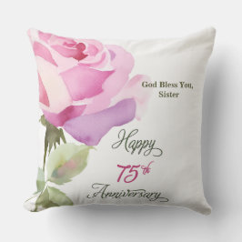 Nun 75th Anniversary Sister Jubilee Pink Rose クッション