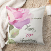 Nun Custom Name 70th Anniversary Jubilee Rose クッション (ブランケット)