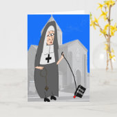 Nun Greetingおもしろいカード カード (黄色い花)