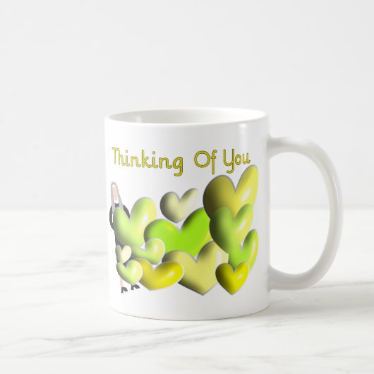 Nun Greeting Cards「考える's Of You」のアートハート コーヒーマグカップ (右)