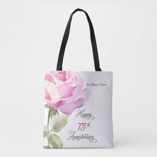 Nun Personalize 75th Anniversary Pink Rose トートバッグ (正面)