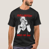 Nun Religion Makes Me Gag Tシャツ (正面)