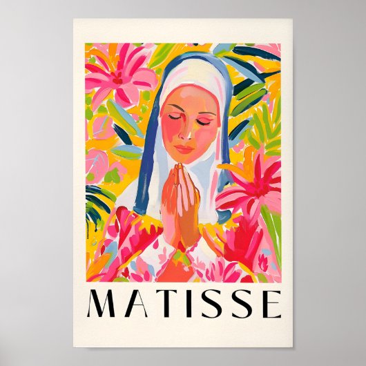 Nun Wall Art、祈Christian Artプリント、Henri M ポスター (正面)