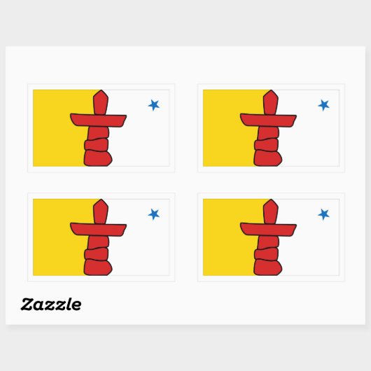 Nunavut Flagsグラフィック 長方形シール (シート)