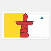 Nunavut Flagsグラフィック 長方形シール (正面)