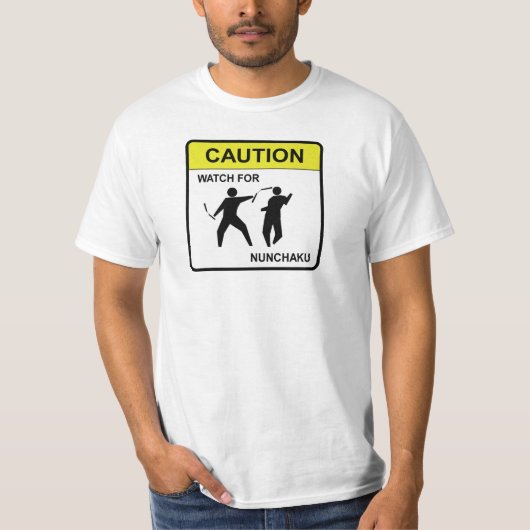 Nunchakuのための注意の腕時計 Tシャツ (正面)