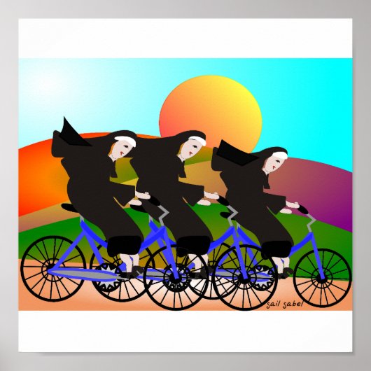 Nuns on Bikes Art Poster ポスター (正面)