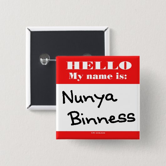 Nunya Binness 缶バッジ (正面&裏面)
