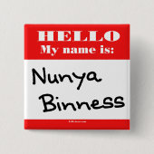 Nunya Binness 缶バッジ (正面)