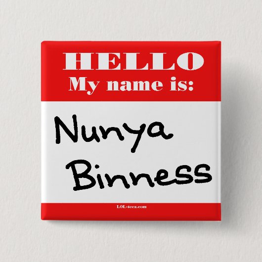 Nunya Binness 缶バッジ (正面)