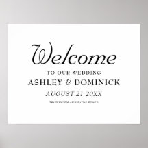 Nuptial Elegant Calligraphy Welcome Wedding Sign
