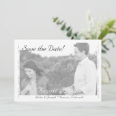 Nuptial Grace B&W Wedding Flat Save The Date Card セーブザデート (スタンド正面)