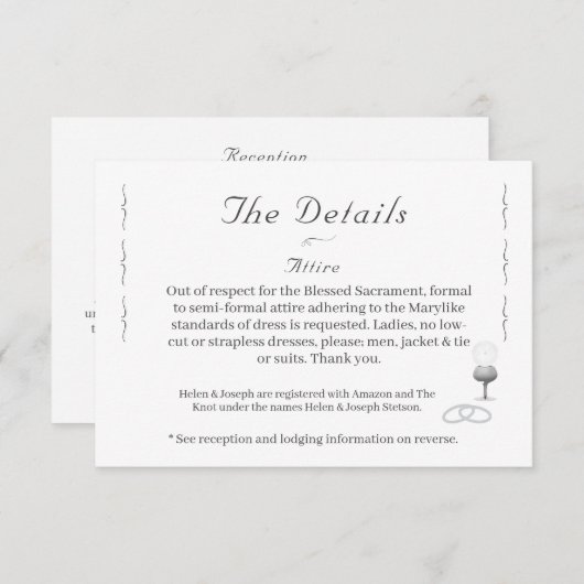 Nuptial Grace Catholic Wedding  エンクロージャーカード (正面/裏面)