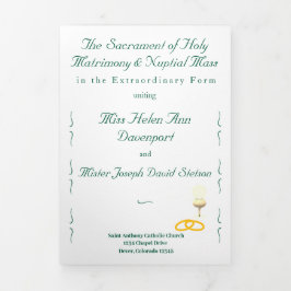 Nuptial Grace Catholic Wedding 三つ折りプログラム