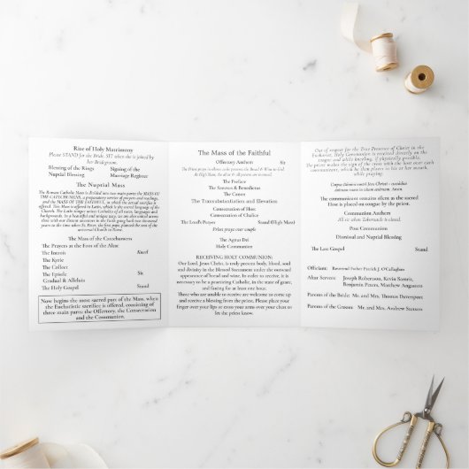 Nuptial Grace Catholic Wedding 三つ折りプログラム (内部)