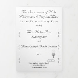 Nuptial Grace Catholic Wedding 三つ折りプログラム