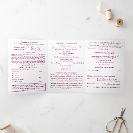 Nuptial Grace Catholic Wedding 三つ折りプログラム (内部)