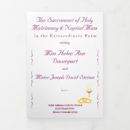 Nuptial Grace Catholic Wedding 三つ折りプログラム