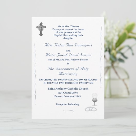Nuptial Grace Catholic Wedding Invitation 招待状 (スタンド正面)
