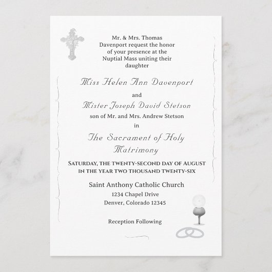 Nuptial Grace Catholic Wedding Invitation 招待状