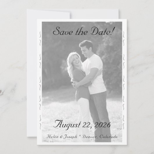 Nuptial Grace Wedding Flat Save The Date Card セーブザデート (正面)