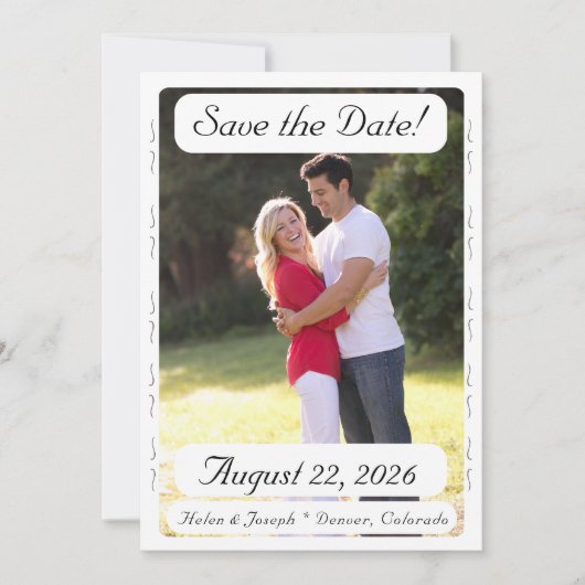 Nuptial Grace Wedding Flat Save The Date Card セーブザデート (正面)
